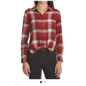 Nwt plaid flannel style tie front top by Pink Rose